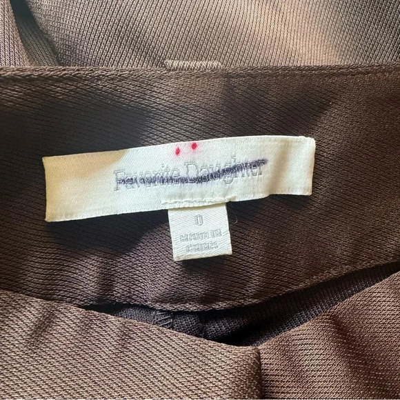 New Favorite Daughter Anthropologie The Favorite Pants Split High Rise Brown 0 - Picture 8 of 17